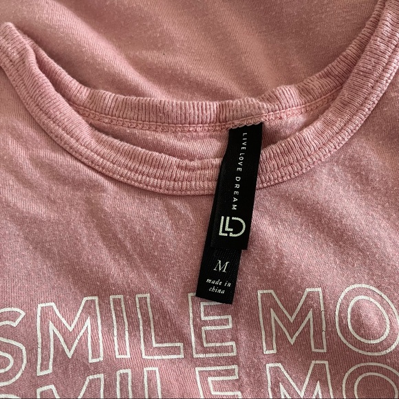 Live Love Dream Pink Muscle Tank “Smile More” - Picture 4 of 4